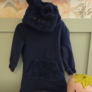Mini Boden 3/4 Cat Hoodie Hoodie Tunic Sweatshirt 3t 4t european